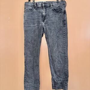 GAP Men's Black Washed Denim Straight Leg Jeans - Size 33/30